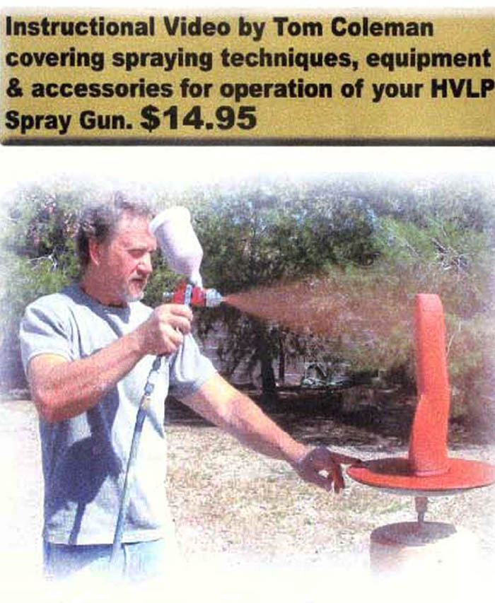 Image of Tom Coleman Spraying glazes with text information Instructional Video by Tom Coleman covering spraying techniques, equipment & accesories for operation of your HVLP Spray Gun. $14.95