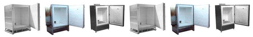 IMAGE header 3 different kilns each shown twice all fiber kilns