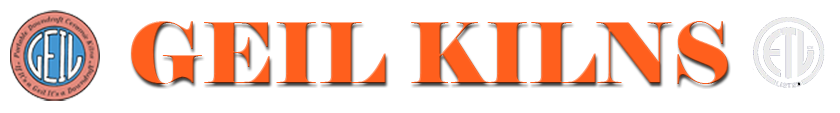 Image Geil Kilns logo left side with text GEIL KILNS in the middle and ETL logo on right side, this header is on every page at the top and links to Home page