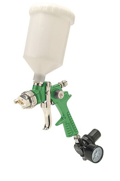 Image Green HVLP gravity feed spray gun