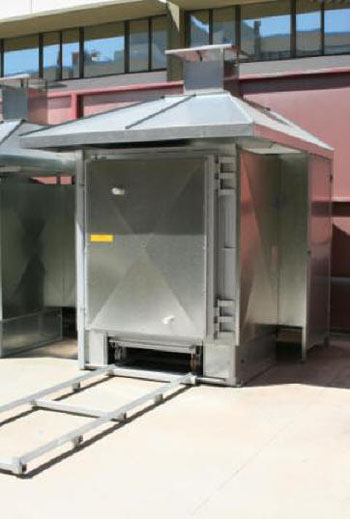 Image Geil Downdraft Gas Kiln Side View with Weather Hood